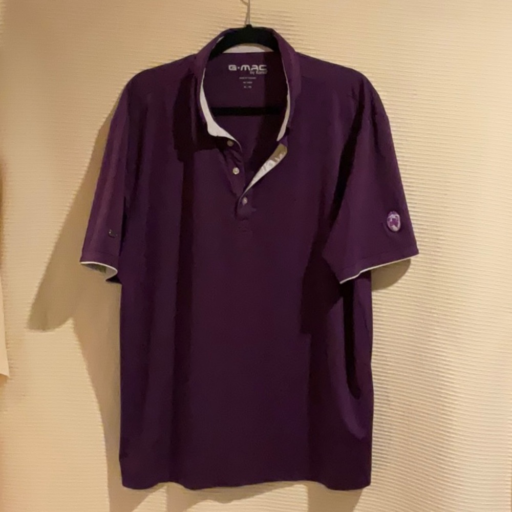G-Mac by Kartel Golf Polo Purple with Beige Trim